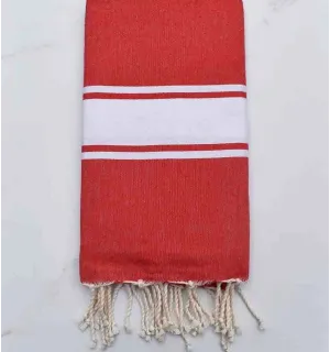 Fouta piatta rosso pompeiano Fouta Tunisia - 1