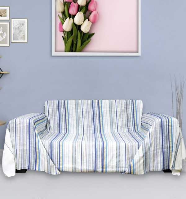 Grande fouta fadhila bianco crema e blu con lurex Fouta Tunisia - 1