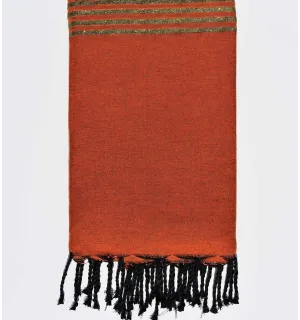 Copridivano arancio con lurex dorato Fouta Tunisia - 1