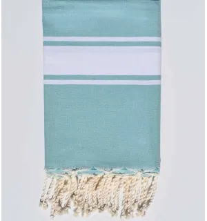 Telo mare piatta colore blu satinato Fouta Tunisia - 1