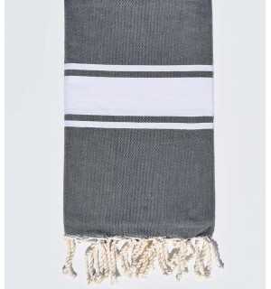 Telo mare piatta blu grigio Fouta Tunisia - 1