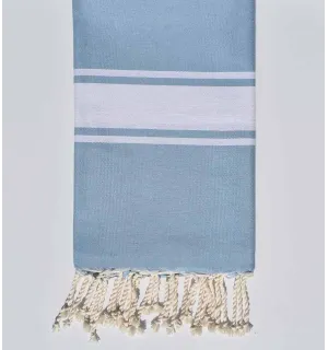 Telo mare piatta blu acciaio Fouta Tunisia - 1