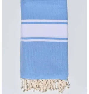 Grande telo mare cielo blu strisce bianche Fouta Tunisia - 1