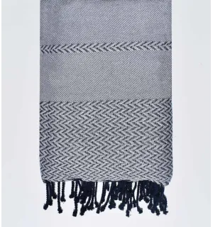Copridivano grigio, blu scuro con lurex Fouta Tunisia - 1