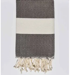 Telo mare Chevron diamond marrone Fouta Tunisia - 1