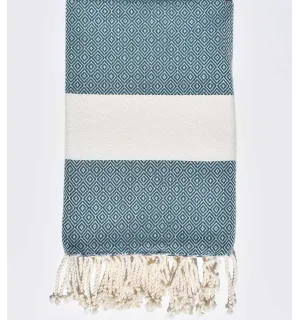 Telo mare Diamond chevron anatra blu Fouta Tunisia - 1