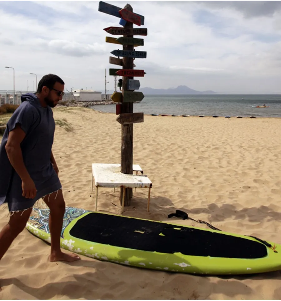 Poncho mare blu notte Fouta Tunisia - 2