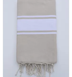 Telo mare piatta beige chiaro Fouta Tunisia - 1