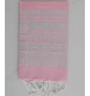 Fouta khomsa rosa chiaro 