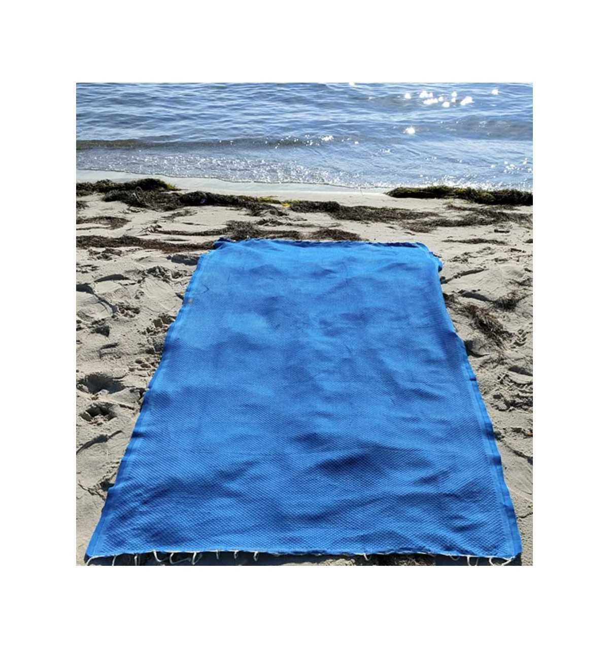 Telo mare Tinta Unita azzurro 100x200 cm - 100 % Cotone - FOUTA