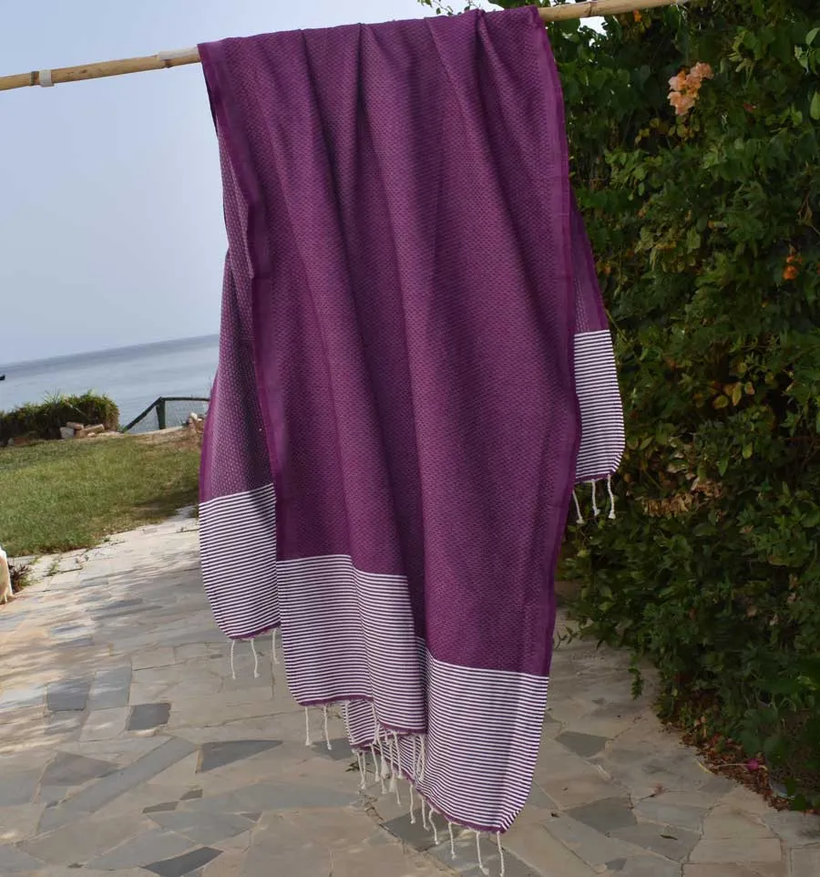 telo mare nido d'ape porpora Fouta Tunisia - 2