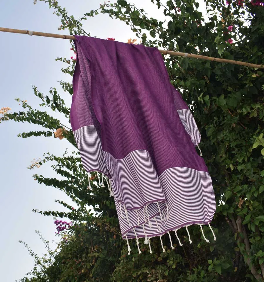 telo mare nido d'ape porpora Fouta Tunisia - 4
