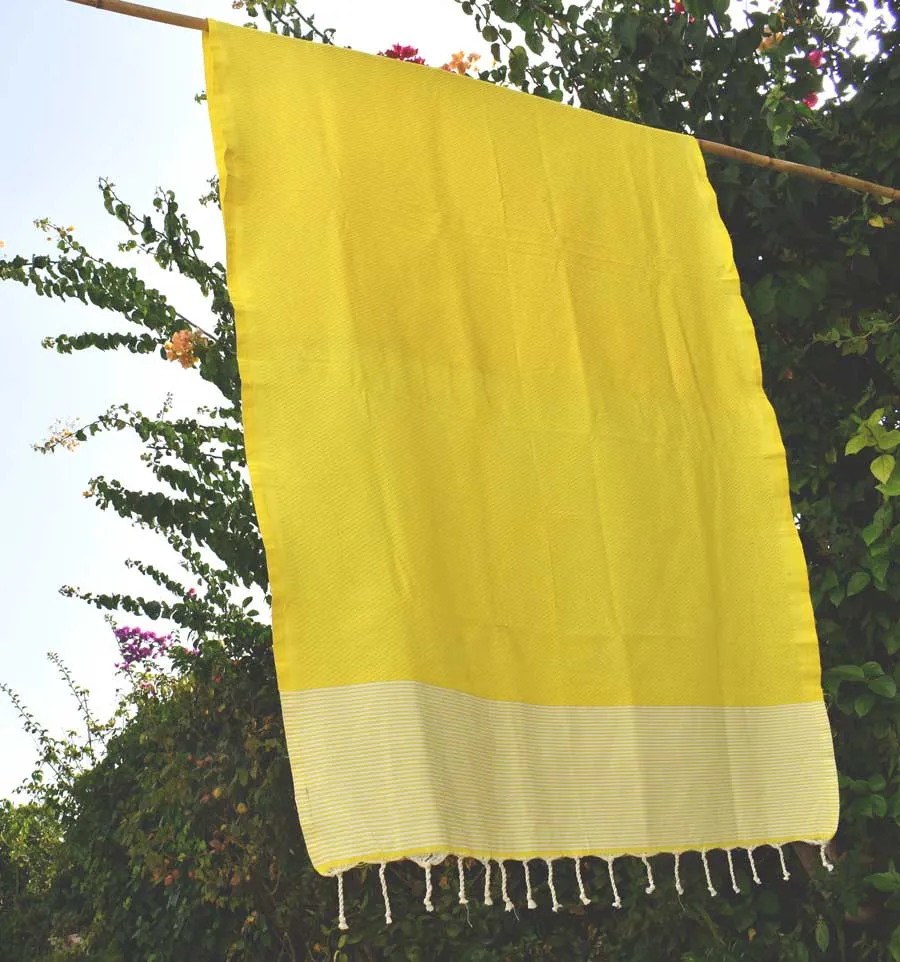 Fouta nido d'ape Limone righe bianche Fouta Tunisia - 3