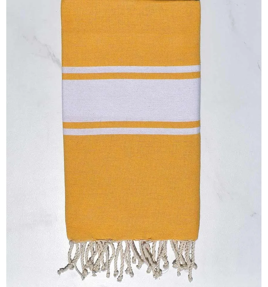 Fouta classique jaune moutarde Fouta Tunisia - 1