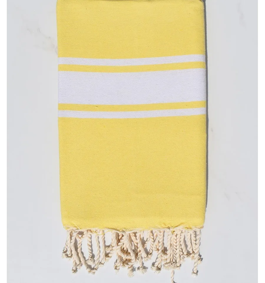 Telo mare in cotone riciclato giallo Fouta Tunisia - 2