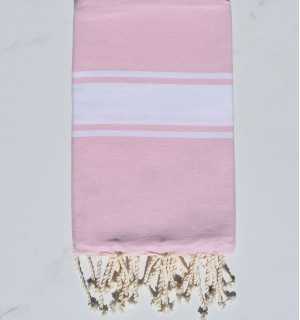 Fouta piatta rosa pastello medio Fouta Tunisia - 1
