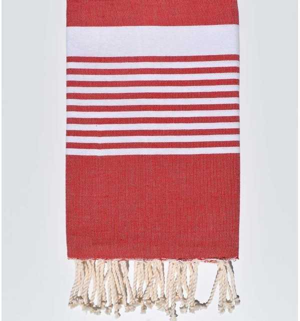 Fouta arthur en Coton Recyclé rouge Fouta Tunisia - 3