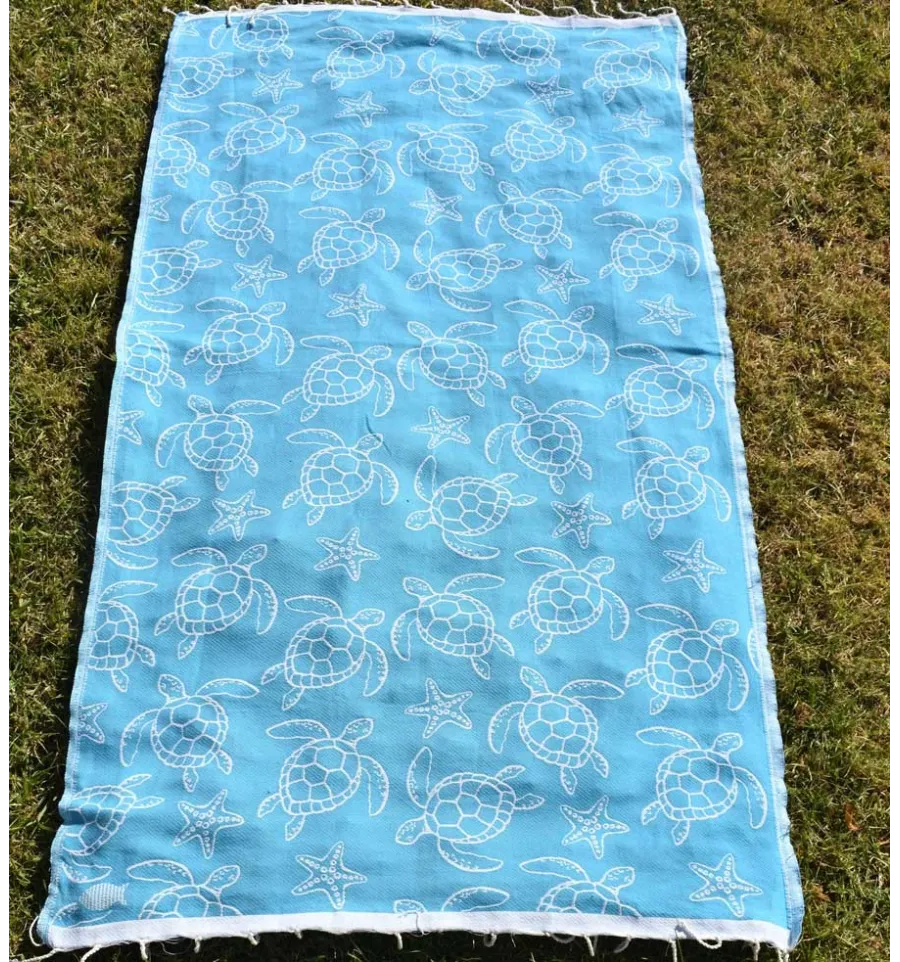 Telo Mare Seychelles Blu Azzurro Fouta Tunisia - 3