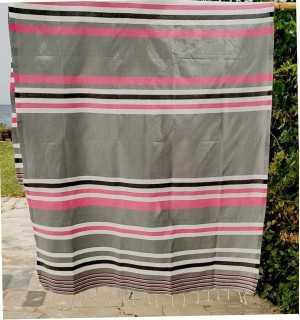 Telo mare dina grigio, rosa, bianco e grigio-nero - Telo mare