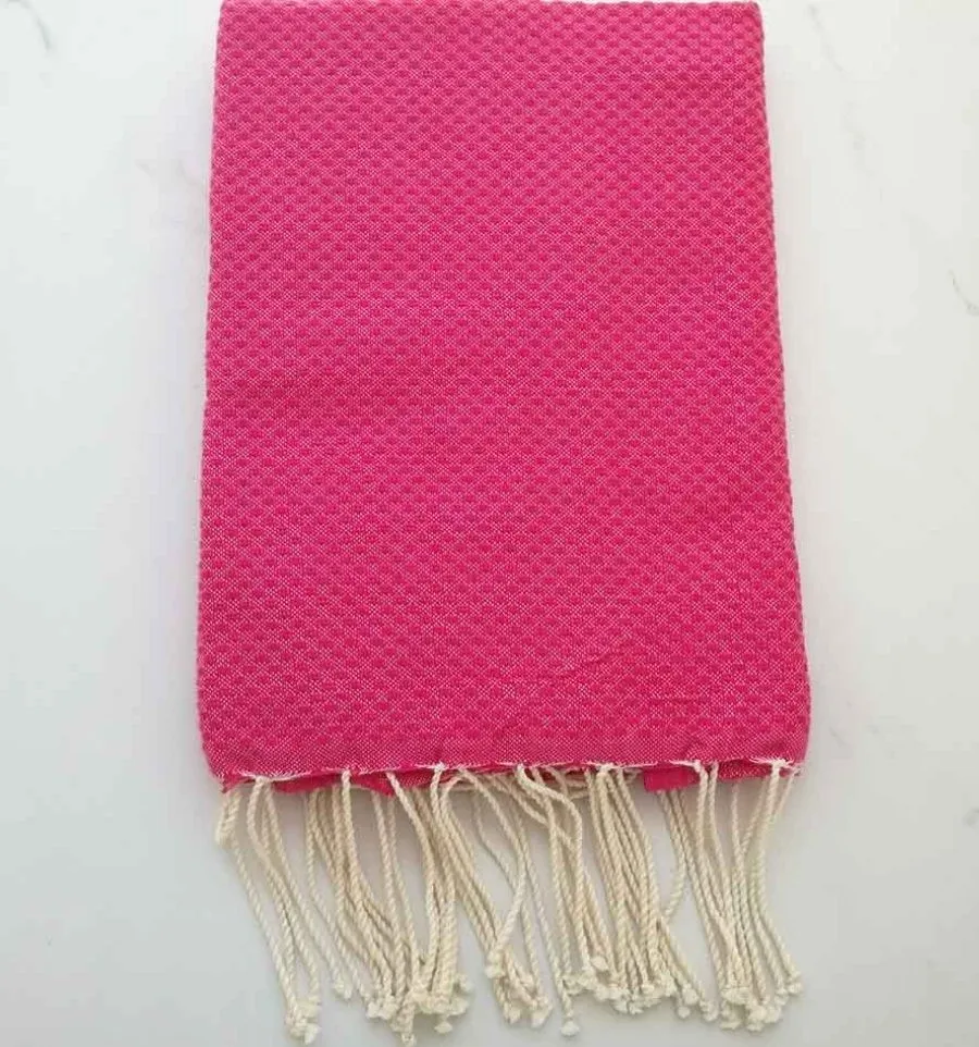 Telo mare tinta unita rosa scuro 100x200 cm - 100 % Cotone - FOUTA TUNISIA