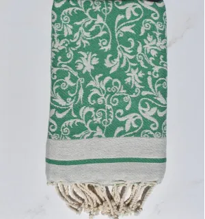 Fouta fiore verde-FOUTA TUNISIA