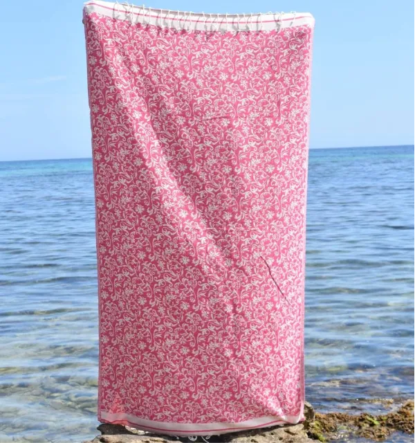 Telo mare Versailles rosa fucsia – Morbido, assorbente e accessorio decorativo elegante