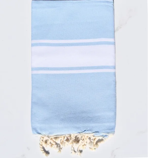 Fouta piatta blu cielo - FOUTA TUNISIA