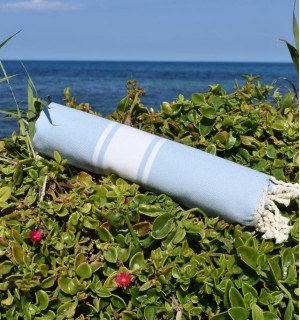 Fouta piatta blu cielo - FOUTA TUNISIA 2