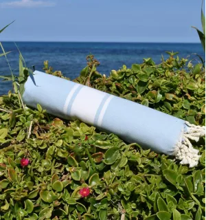 Fouta piatta blu cielo - FOUTA TUNISIA 2