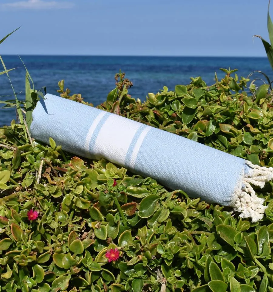 Fouta piatta blu cielo - FOUTA TUNISIA