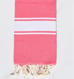 Fouta piatta rosa fragola - FOUTA TUNISIA