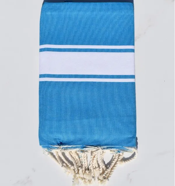 Telo mare blu azzurro - FOUTA TUNISIA