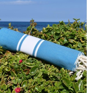 Telo mare blu azzurro - FOUTA TUNISIA 2