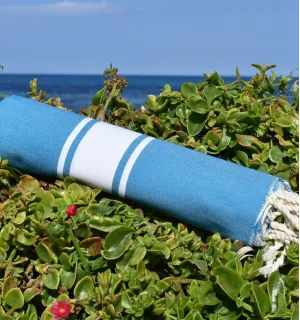 Telo mare blu azzurro - FOUTA TUNISIA 2