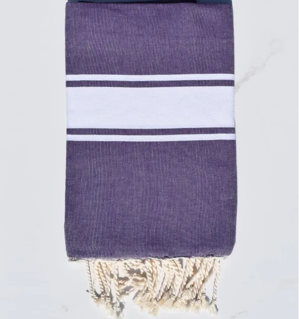 Telo mare viola 100x200 cm - 100 % Cotone - FOUTA TUNISIA