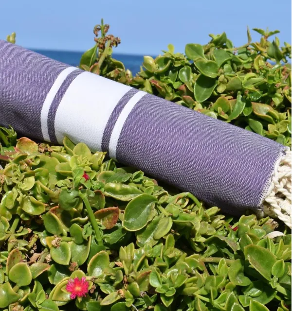 Telo mare viola 100x200 cm - 100 % Cotone - FOUTA TUNISIA