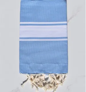 Telo mare blu reale chiaro - FOUTA TUNISIA