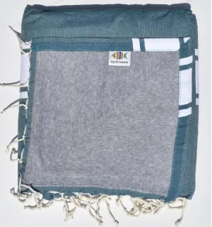 telo mare spugna blu anatra - FOUTA TUNISIA