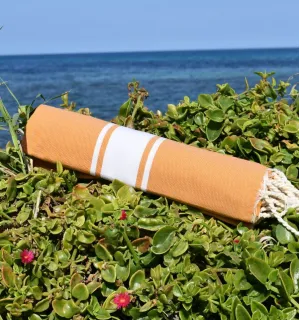 Telo mare giallo ocra - FOUTA TUNISIA 2