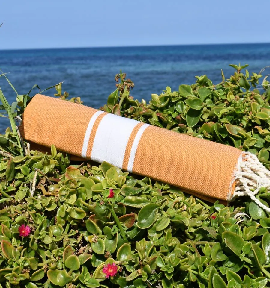 Telo mare giallo ocra - FOUTA TUNISIA