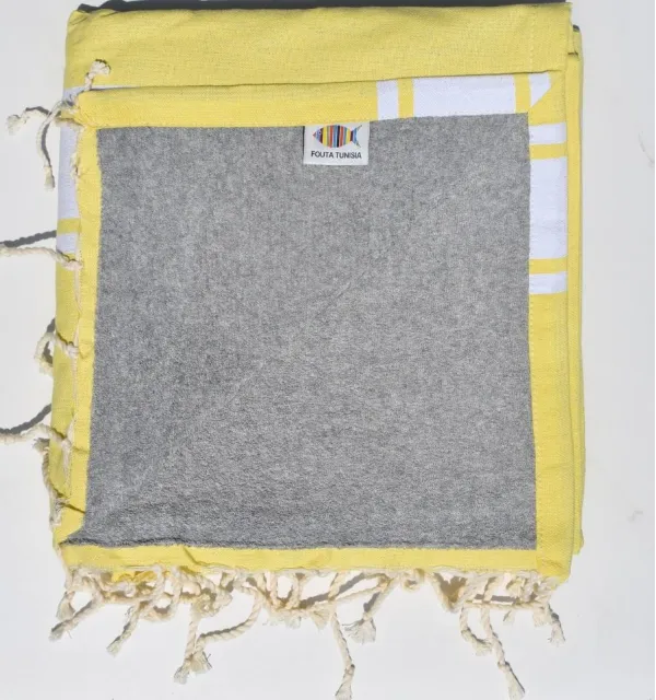 Telo mare spugna giallo - FOUTA TUNISIA