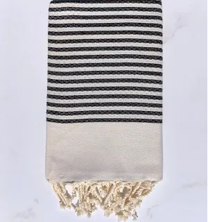 Telo mare d'ape con strisce nere continue - FouTa Tunisia