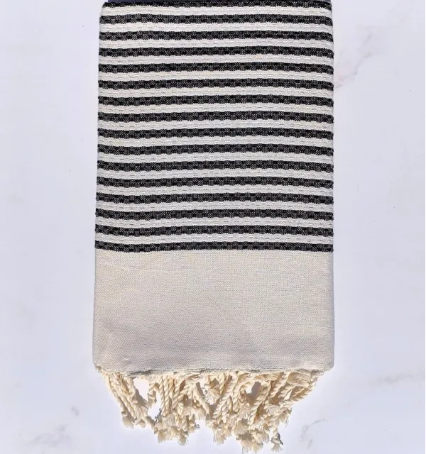 Telo mare d'ape con strisce nere continue - FouTa Tunisia