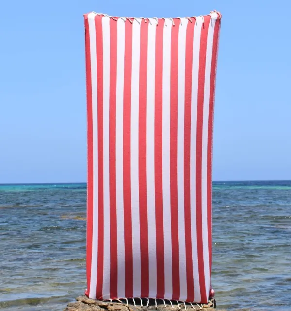 Telo Mare Alaska Rosso - 100x200 cm | Eleganza e Carattere in Righe
