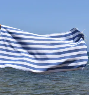 Telo Mare Alaska Blu - 100x200 cm | Righe Eleganti per la Spiaggia 2