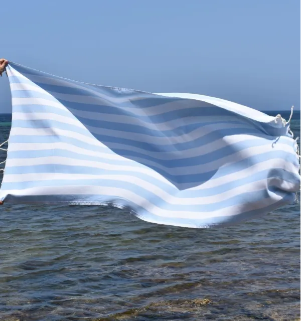 Telo Mare Alaska Azzurro Pastello - 100x200 cm | Freschezza e Stile Estivo