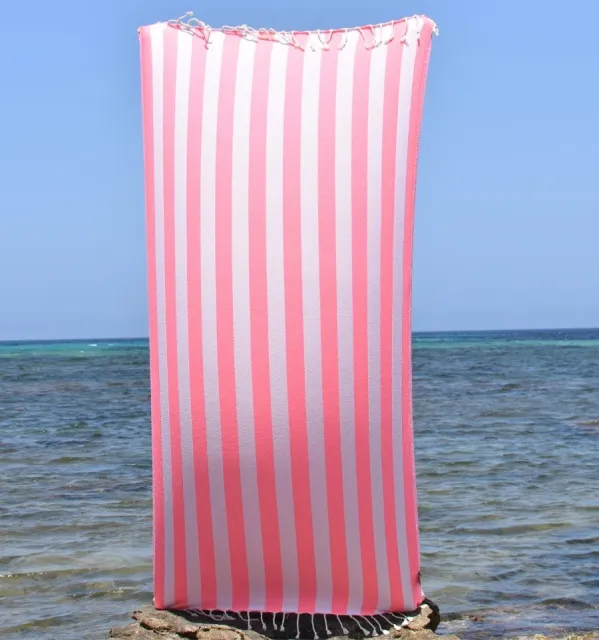 Telo Mare Alaska Rosa Fluo - 100x200 cm | Cotone Riciclato Elegante e Vivace
