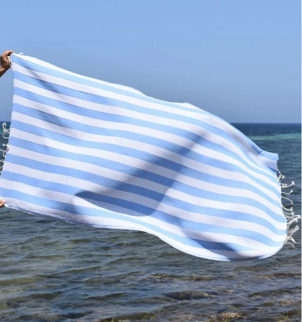 Telo Mare Alaska Azzurro Cielo - 100x200 cm | Colore Leggero e Stile Rilassante