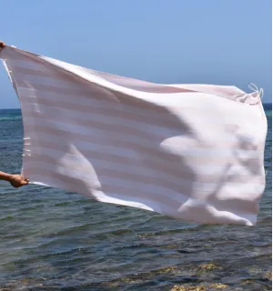 Telo Mare Alaska Rosa Cipria - 100x200 cm | Eleganza Pastello e Comfort Estivo 2