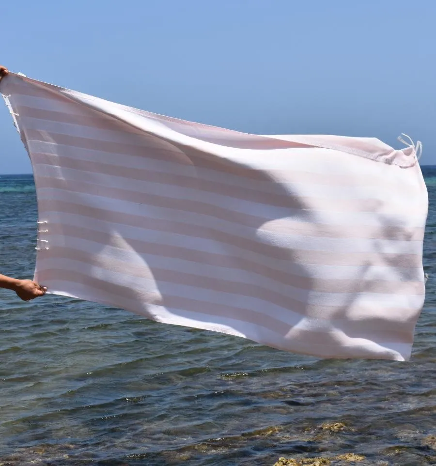 Telo Mare Alaska Rosa Cipria - 100x200 cm | Eleganza Pastello e Comfort Estivo